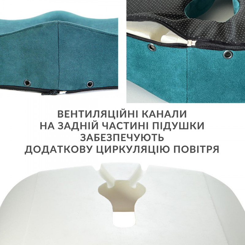 Ортопедична подушка для сидіння - Max Comfort, Correct Shape®. Подушка від геморою, простатиту, подагри чорний