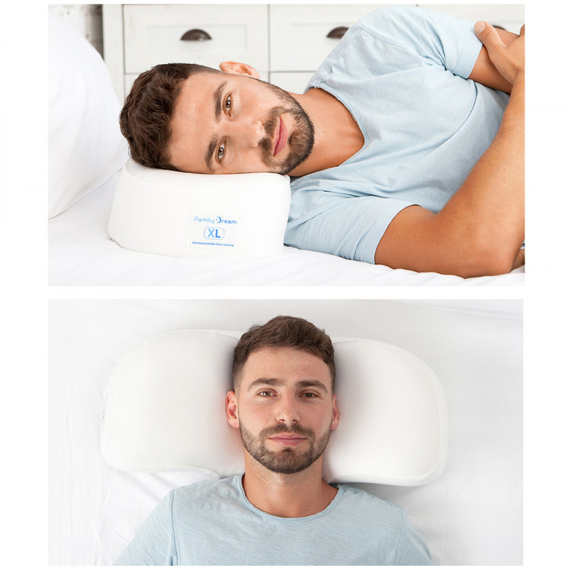 Ортопедична подушка для сну Family Dream® розмір XL (clothing: XL - XXXL) молочний