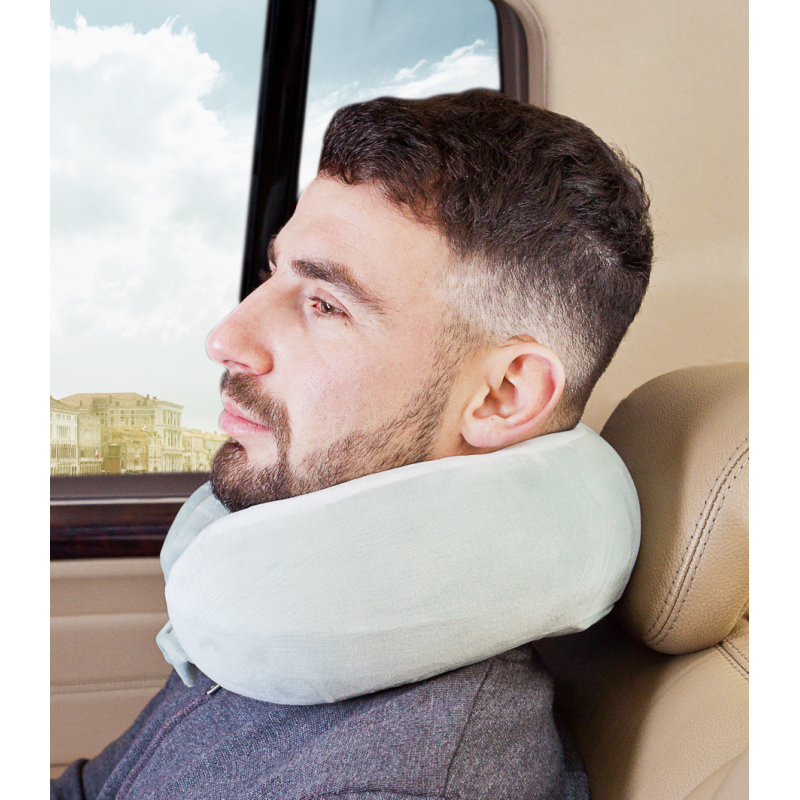 Ортопедична подушка бублік для мандрівок Good Travel, Correct Shape® салатовий
