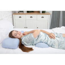 Подушка ортопедична під поперек для сну Roller Pillow Back (тенсел) Beauty Balance® блакитний