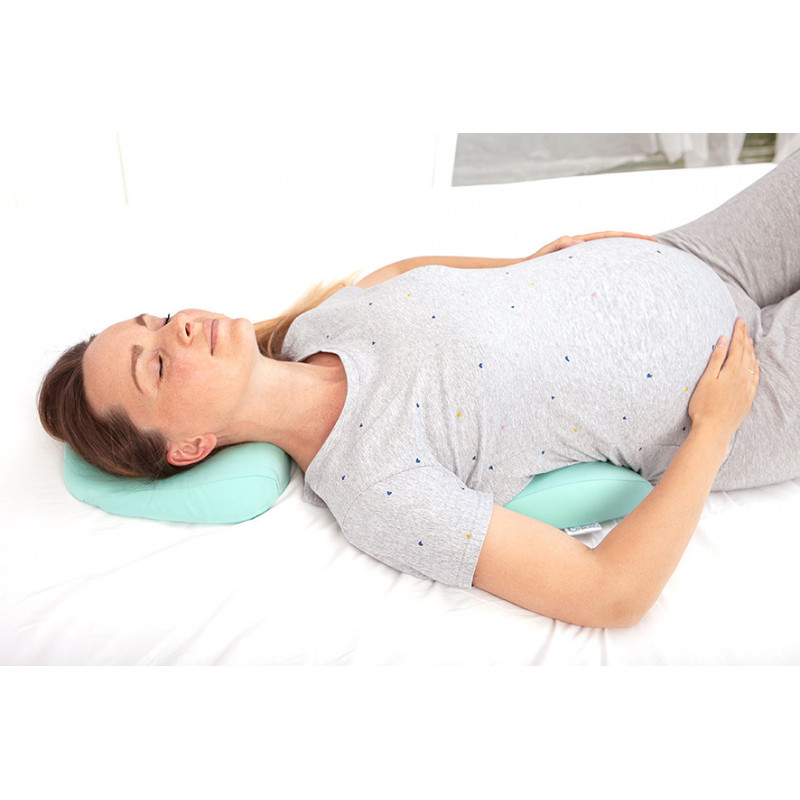 Подушка ортопедична під поперек для сну Roller Pillow Back (тенсел) Beauty Balance® блакитний