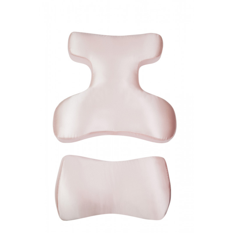 Комплект BEAUTY SET - ортопедичні подушки для сну на животі Beauty Balance® (Face Pillow №1 & Roller Pillow №2) шовк пудра