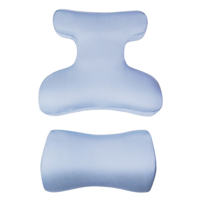 Комплект BEAUTY SET - ортопедичні подушки для сну на животі Beauty Balance® (Face Pillow №1 & Roller Pillow №2) тенсел блакитний
