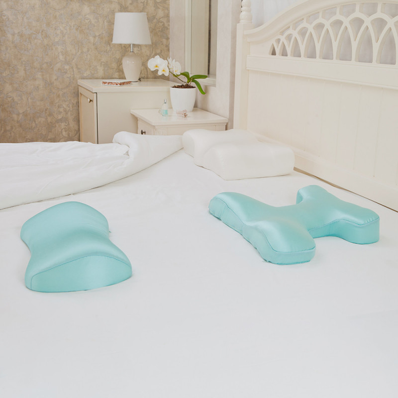 Комплект BEAUTY SET - ортопедичні подушки для сну на животі Beauty Balance® (Face Pillow №1 & Roller Pillow №2) шовк пудра