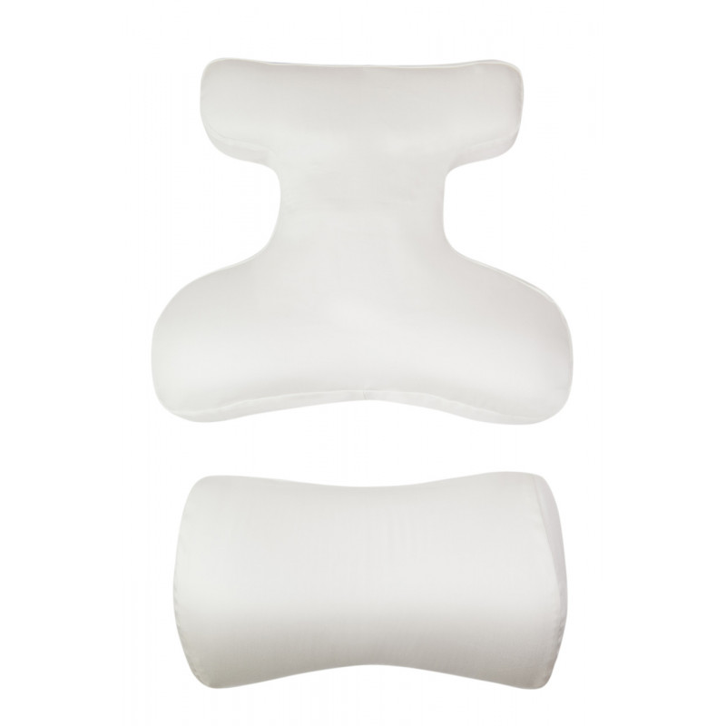 Комплект BEAUTY SET - ортопедичні подушки для сну на животі Beauty Balance® (Face Pillow №1 & Roller Pillow №2) тенсел айворі