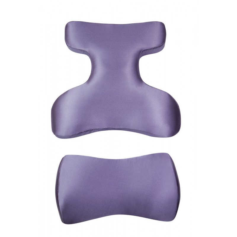 Комплект BEAUTY SET - ортопедичні подушки для сну на животі Beauty Balance® (Face Pillow №1 & Roller Pillow №2) шовк лаванда