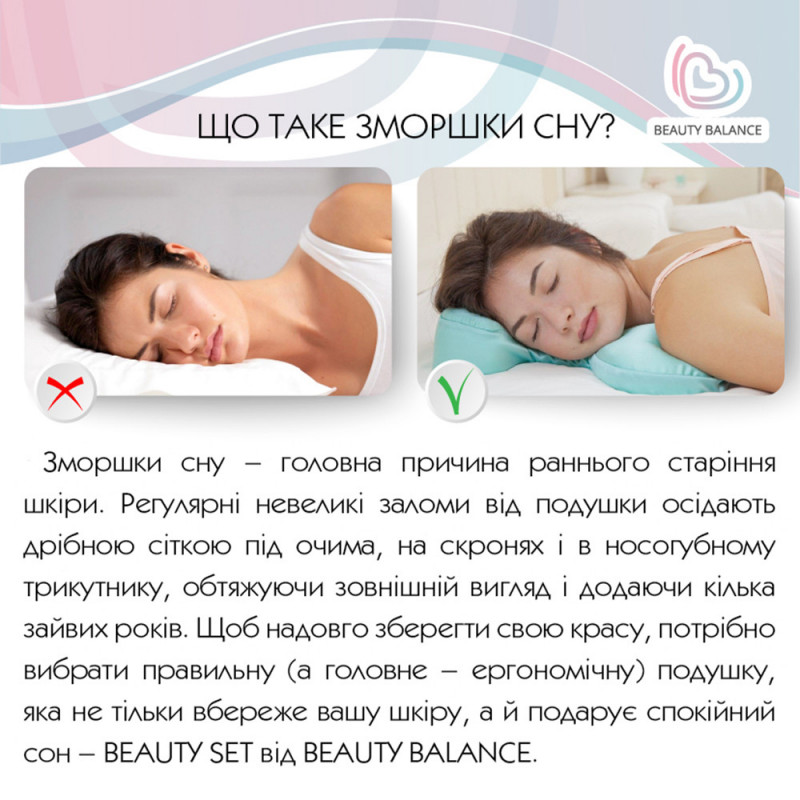 BEAUTY SET - ортопедична подушка для сну під голову Beauty Balance® (FACE PILLOW №1) тенсел смарагдовий