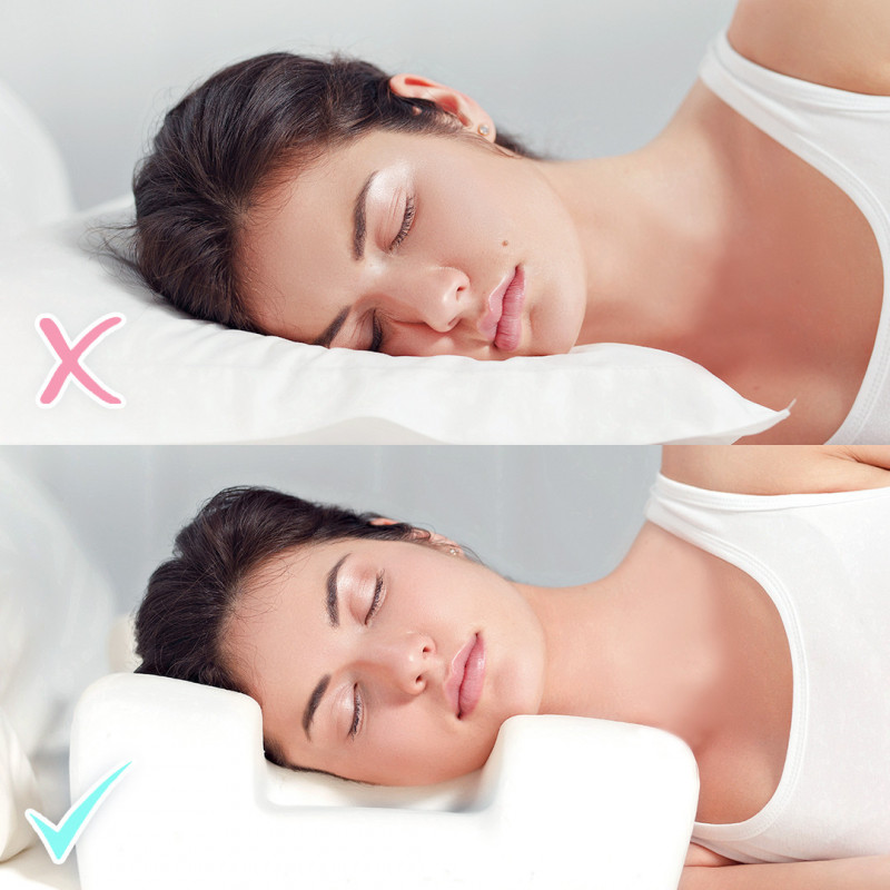 Ортопедична подушка BeautyBalance® наволочка ШОВК проти зморшок сну та ранкової набряклості, айворі