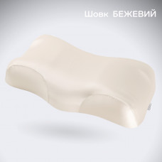 Ортопедична подушка BeautyBalance® наволочка ШОВК від зморшок сну та ранкової набряклості, бежевий