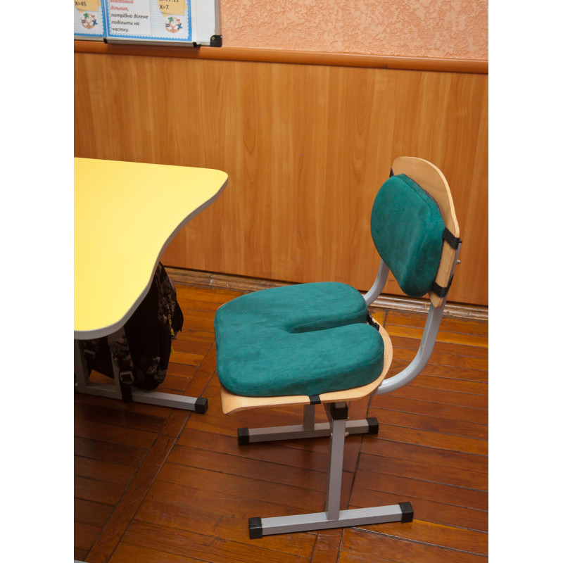 Дитяча ортопедична подушка для сидіння - School Comfort М1-S, Correct Shape® (вік 5-10 років) смарагд