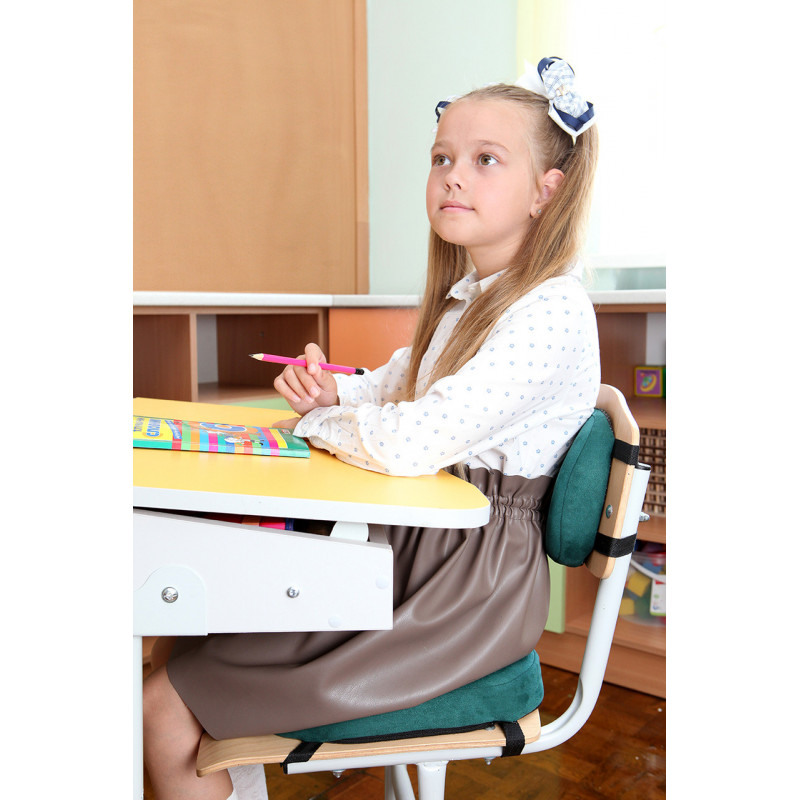 Дитяча ортопедична подушка для сидіння - School Comfort М1-М, Correct Shape® (вік 10-15 років) смарагд
