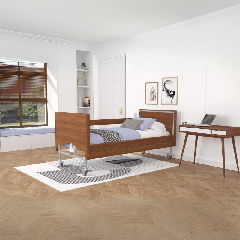 Ліжко Rehabed Taurus 2 LUX, металеве з ламелями, 90x200, SIL - горіх