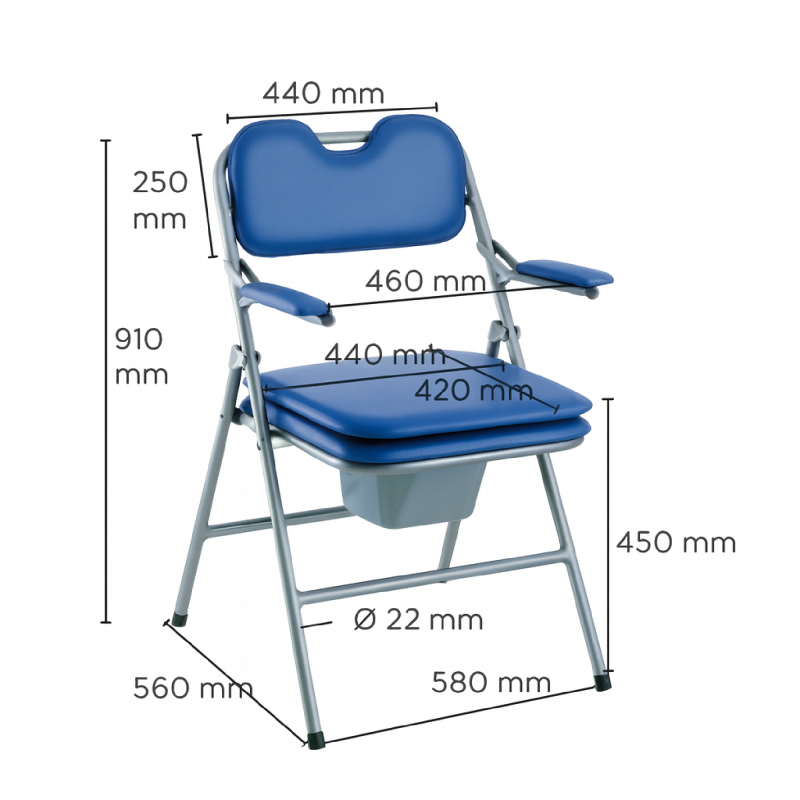 Складний туалетний стілець Invacare Omega H407