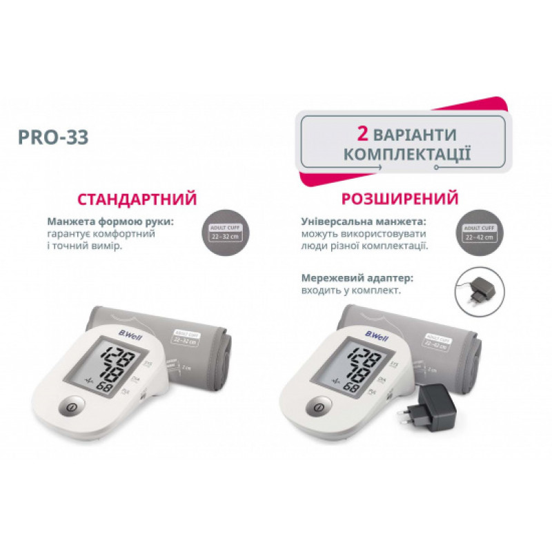 Автоматичний тонометр PRO-33 (манжета розмір М, без адаптера)