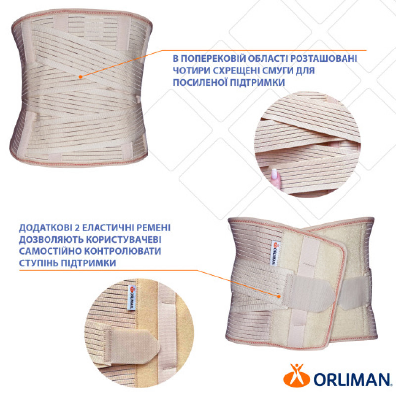 Еластичний посилений напівжорсткий корсет Orliman Lumbitron LT-300