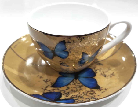 GOE-26150361 Blue Butterflies - TEA CUP ARTIS ORBIS JOANNA CHARLOTTE Goebel