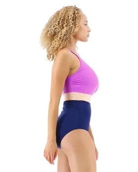 Суцільний жіночий купальник TYR Women's Splice Belted Controlfit, Purple/Multi 12