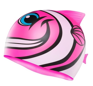 Шапочка для плавання TYR Kids Charactyer Happy Fish Swim Cap FL PINK (LCSHFISH-693)