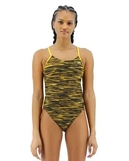 Суцільний жіночий купальник TYR Women's Fizzy Cutoutfit, Black/Gold 32