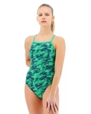 Суцільний жіночий купальник TYR Women’s Camo Diamondfit, Green 32