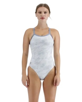 Суцільний жіночий купальник TYR Women's Whiteout Camo Diamondfit, White 28