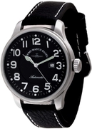 10554-a1 Zeno-Watch Basel Giant, Auto, black dial, date, black leather strap
