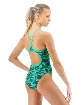 Суцільний жіночий купальник TYR Women’s Camo Diamondfit, Green 32