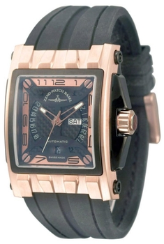 4239-RBG-i6 Zeno-Watch Basel Mistery Rectangular, Auto, gilt, bk rubber strap