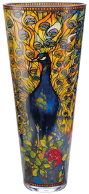 GOE-66487831 Artis Orbis - Louis Comfort Tiffany 'Vase glass - Peacock' Goebel