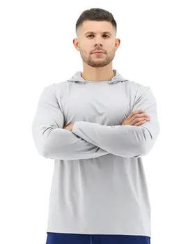 Футболка чоловіча з капюшоном TYR Men’s SunDefense Hooded Shirt, Light Grey, XXL