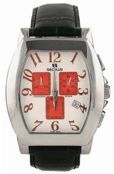 4469-1-816 ss case, white with red eyes dial, black leather (Seculus)