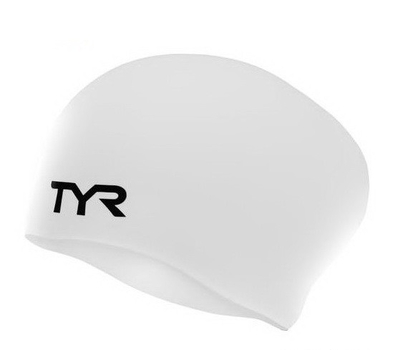 Шапочка для плавання TYR Long Hair Wrinkle-Free Silicone Cap WHITE (LCSL-100)