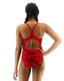 Суцільний жіночий купальник TYR Women’s Camo Diamondfit, Red 30
