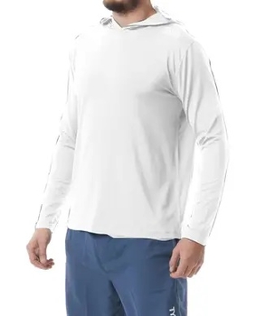 Футболка чоловіча з капюшоном TYR Men’s SunDefense Hooded Shirt, White, L