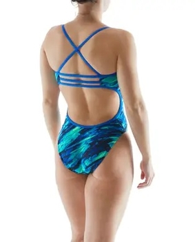 Суцільний жіночий купальник TYR Women’s Vitric Trinityfit, Blue/Green 26
