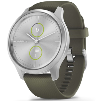 Спортивные часы Garmin vivomove Style, Silver-Moss Green, Silicone