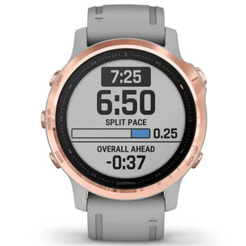 Спортивные часы Garmin fenix 6S Sapphire Rose Gold, Gray Band, GPS навігатор