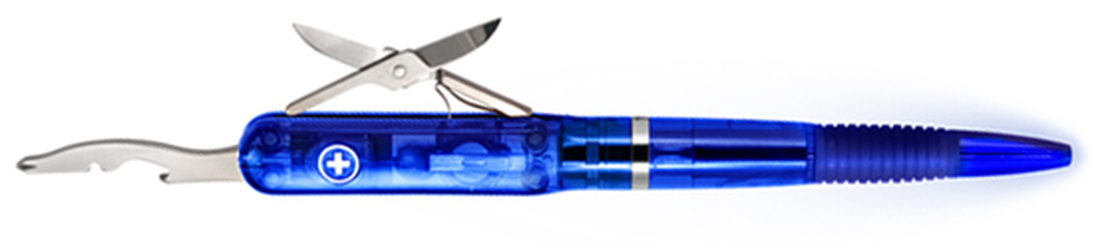 SP301 Ручка - нож с фонариком, синяя, авиатор Wagner of Switzerland