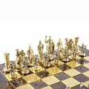 S11BRO Manopoulos Greek Roman Period chess set with gold-silver chessmen/Brown chessboard 44cm