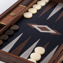 BCB1Manopoulos Handmade Fossile Forest Inlaid Backgammon with Wenge &amp; Oak points with Side racks