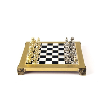 S1BLA Manopoulos Byzantine Empire chess set with gold-silver chessmen / Black&amp;White chessboard