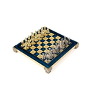 S1BLU Manopoulos Byzantine Empire chess set with gold-silver chessmen / Blue chessboard