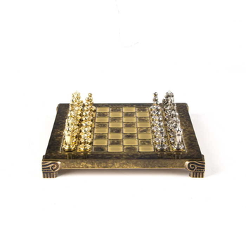 S1BRO Manopoulos Byzantine Empire chess set with gold-silver chessmen / Brown chessboard