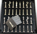 S9BLA Manopoulos Renaissance chess set with gold-silver chessmen/Black chessboard 36cm