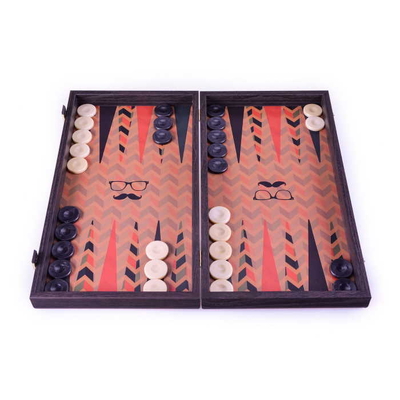TXL1HIP Manopoulos Handmade Wooden Backgammon printed-Hipster Style 48x26cm