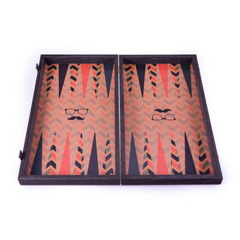 TXL1HIP Manopoulos Handmade Wooden Backgammon printed-Hipster Style 48x26cm