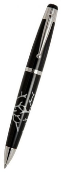 COR.03 BP black resin mother pearl inserted in barrel rhodinated Шариковая Ручка Signum