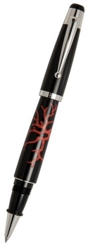 COR.10 RB black resin coral powder inserted in barrel rhodinated Ручка Роллер Signum