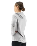 Футболка жіноча з капюшоном TYR Women’s SunDefense Hood Sun Shirt, Light Grey, S