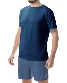 Футболка чоловіча TYR Men’s SunDefense Short Sleeve Shirt, Navy, XXL